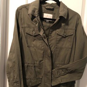 A new day, cotton, green utility zipper jacket with pockets